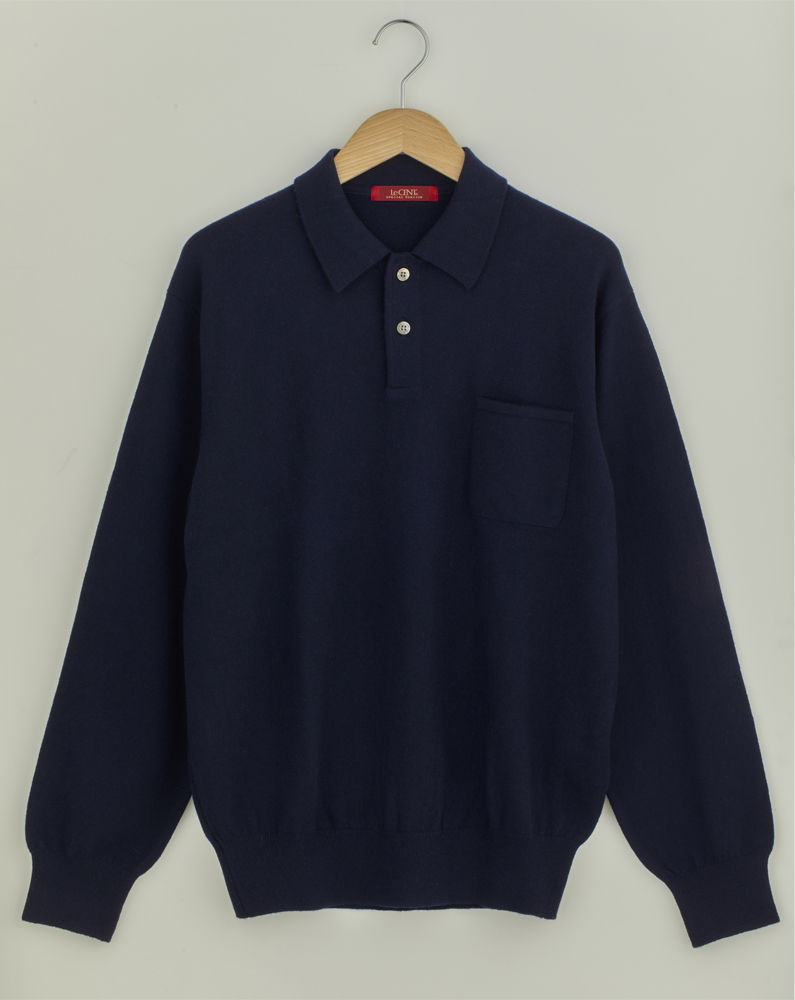 ポロ カシミヤ 12G【鉄紺：Col.49】｜LeCENT｜日本製カシミヤ カラー 